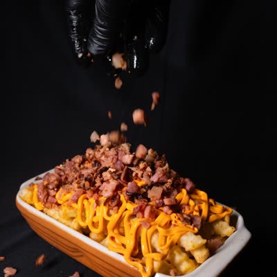 Batata com cheddar e bacon
